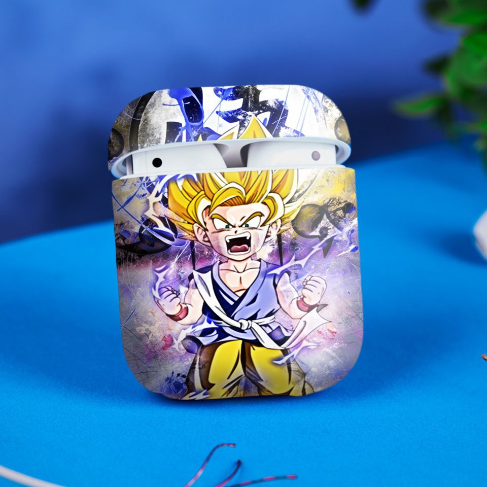 Miếng dán skin chống bẩn cho tai nghe AirPods in hình Dragon Ball - Goku 2 - 7vnr71 (bản không dây 1 và 2)