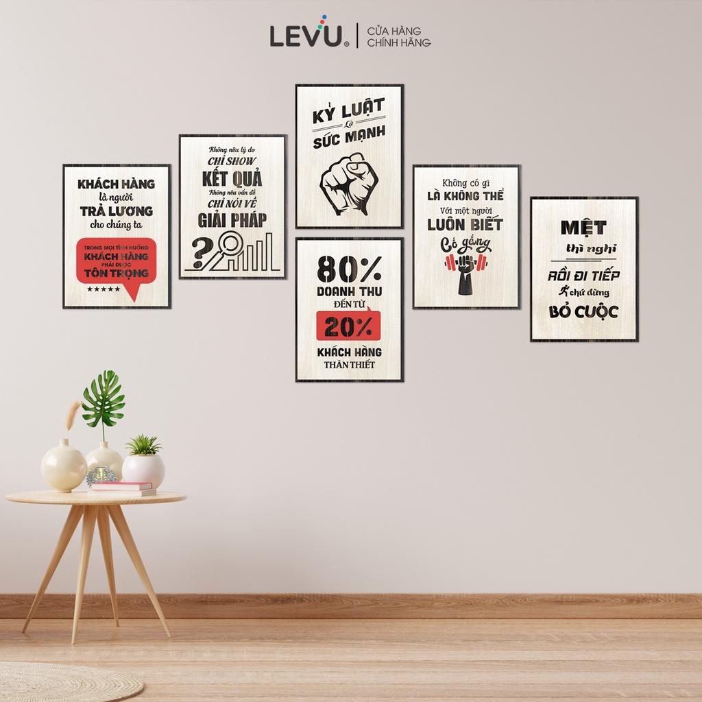 Bộ tranh treo tường 6 tấm slogan truyền cảm hứng làm việc 30x40cm