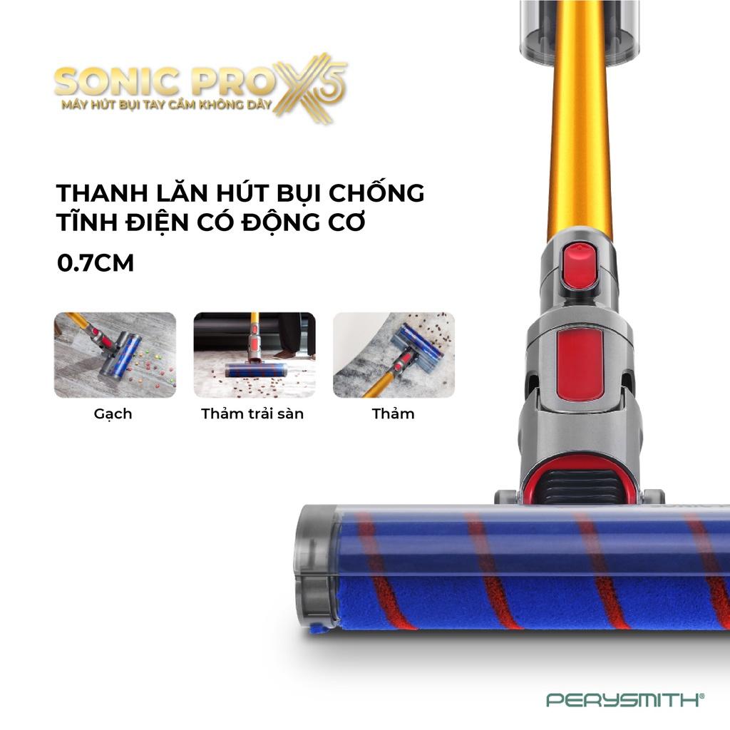 Máy hút bụi không dây cầm tay PerySmith Sonic Pro X5 lực hút mạnh 30000PA - Hàng chính hãng