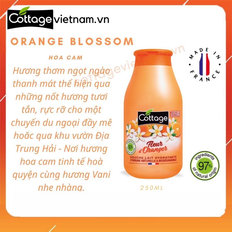 Sữa tắm chính hãng Cottage từ Pháp dung tích 250ml, nhiều hương thơm