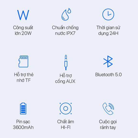 Loa Bluetooth 5.0 - ] - VIVAN VS20 - Hàng Chính Hãng