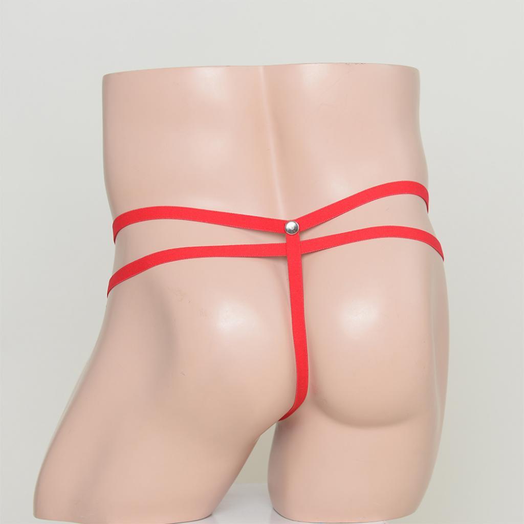 Men's Rivet Jockstrap Underwear T-Back G-String Briefs Thong Lingerie