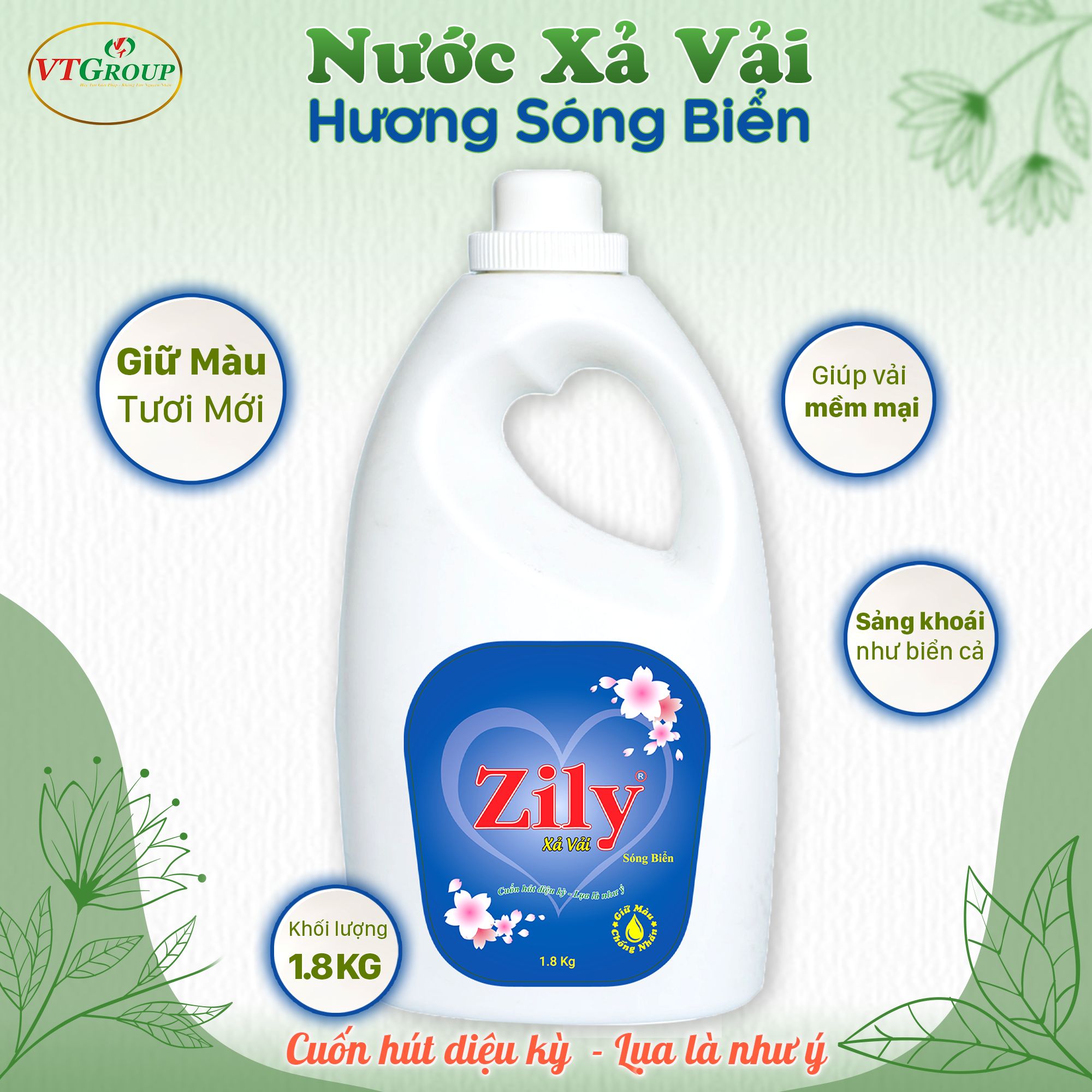 Nước Xả Vải Zily lưu hương dài lâu 1.8 kg