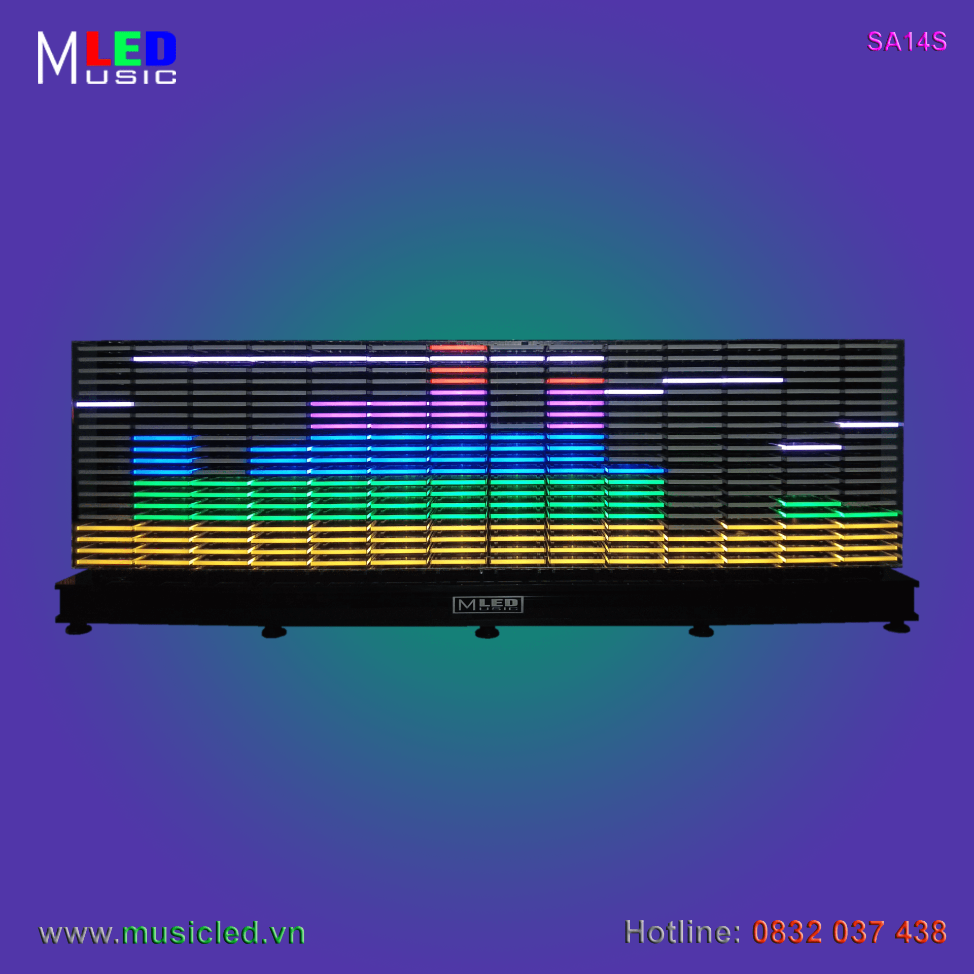Dàn đèn Music LED nháy theo tần số nhạc 14 cột để bàn
