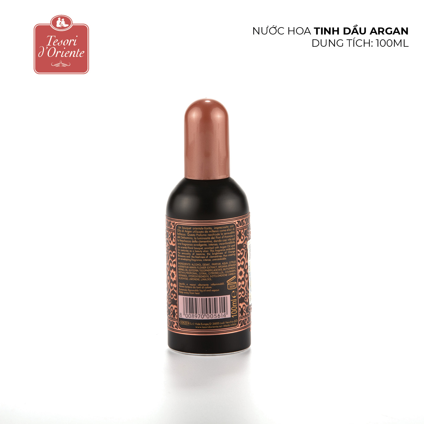 Nước Hoa Italia Tesori D'Oriente Hamman - Tinh dầu Argan (100ml)