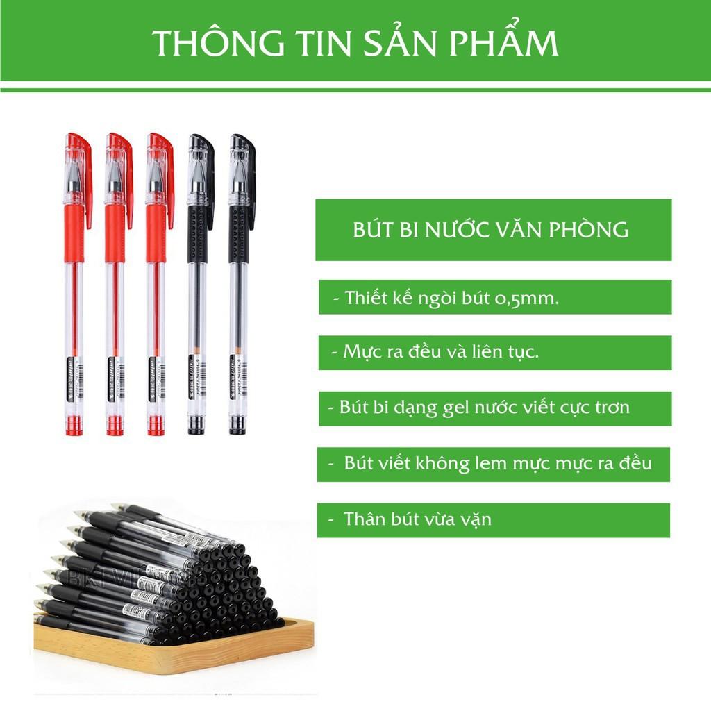 Bút bi nước T2K Shop văn phòng 0.5mm mực đều, nét chữ đẹp ĐỦ MÀU - Set 100 bút bi