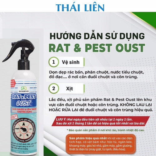 Xịt đuổi chuột Rat & Pest Oust - An toàn cho Mẹ Bầu và Trẻ Em, Người Già