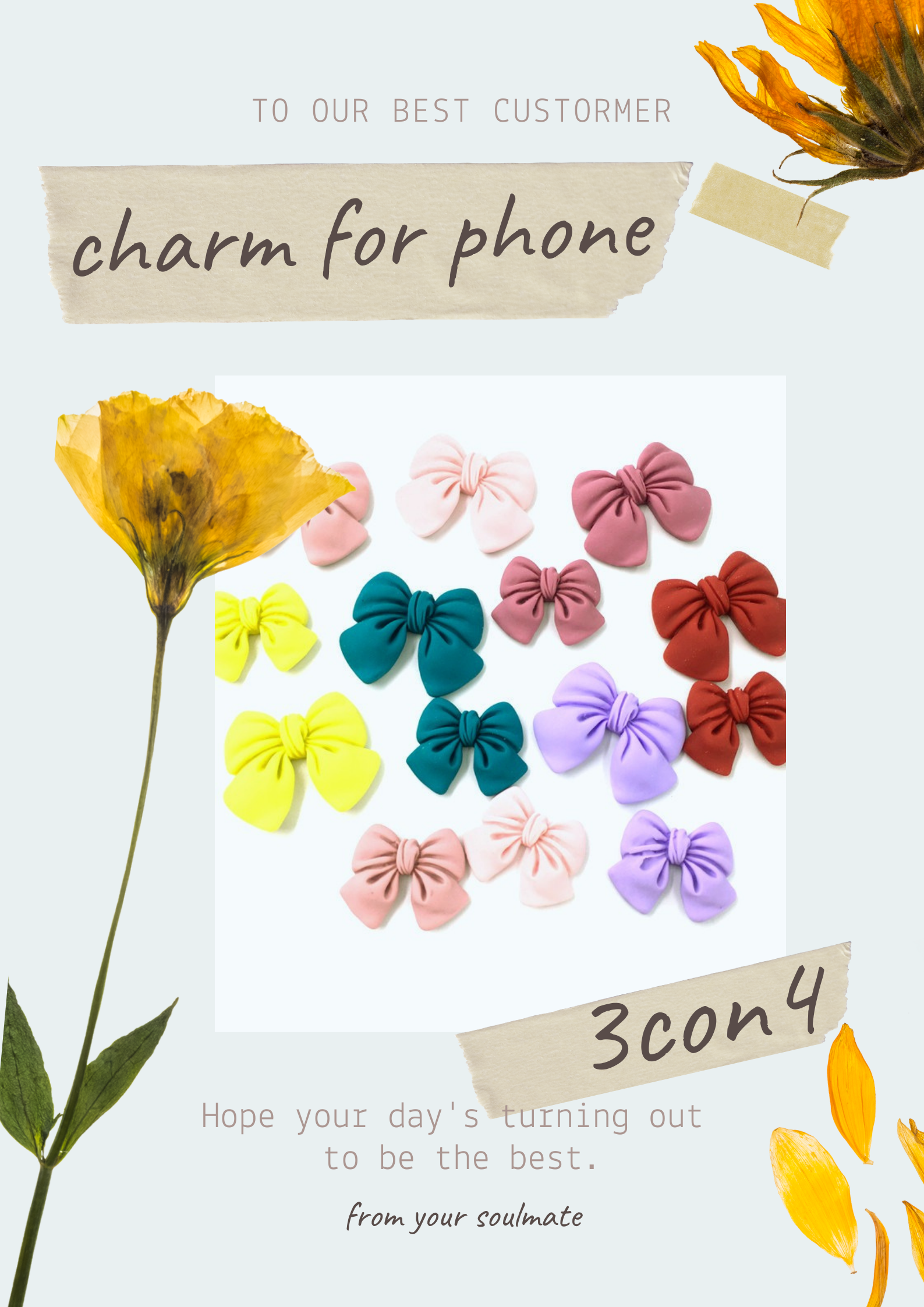 Charm nơ xinh xắn cho các bạn trang trí kẹp tóc, vỏ ốp điện thoại, DIY