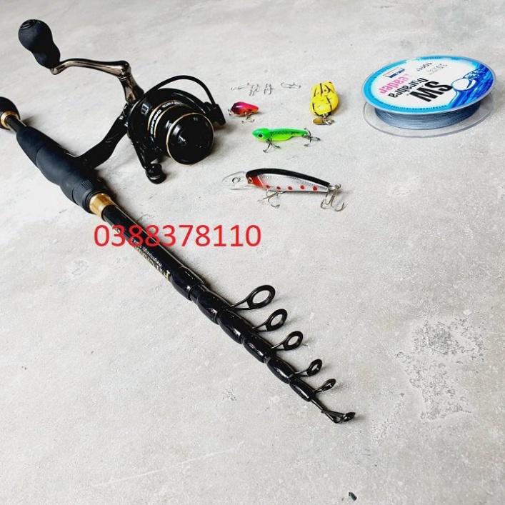 Sale to Bộ Cần Lure Rút, Bộ Lure Cần Rút Fit Carbon Thu Gọn 40 -50cm - xả hàng tồn