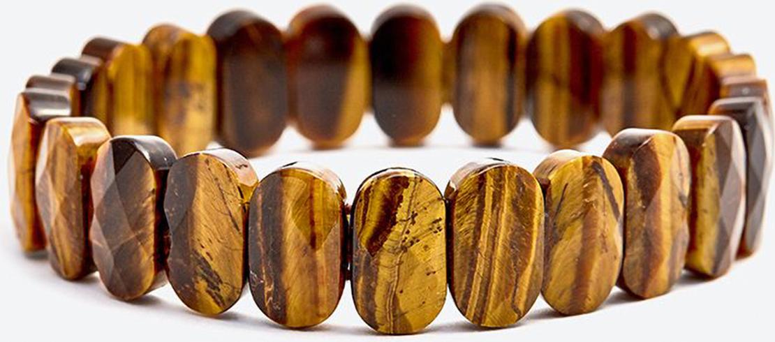Vòng tay đá thạch anh mắt hổ bản oval 10x12mm - Ngọc Quý Gemstones