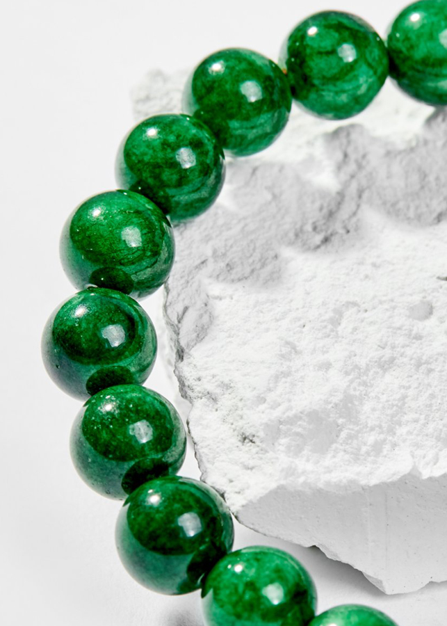 Vòng Tay Phong Thủy Nữ Đá Cẩm Thạch Sơn Thủy Phối Charm Tuổi Sửu Bạc Mạ Vàng 24K Mệnh Mộc, Hỏa Ngọc Quý Gemstones