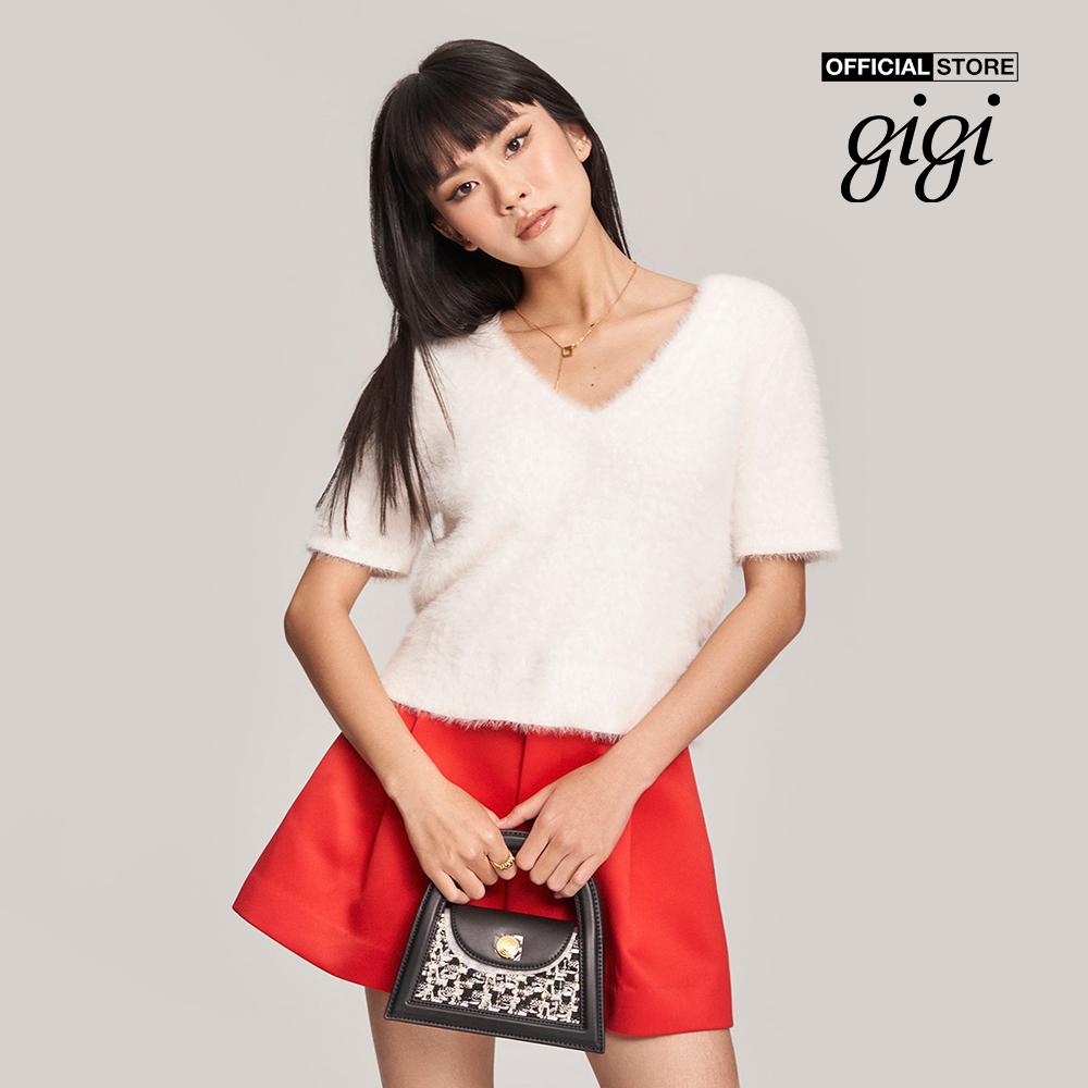 GIGI - Áo len nữ tay ngắn cổ V nữ tính G1303K222711