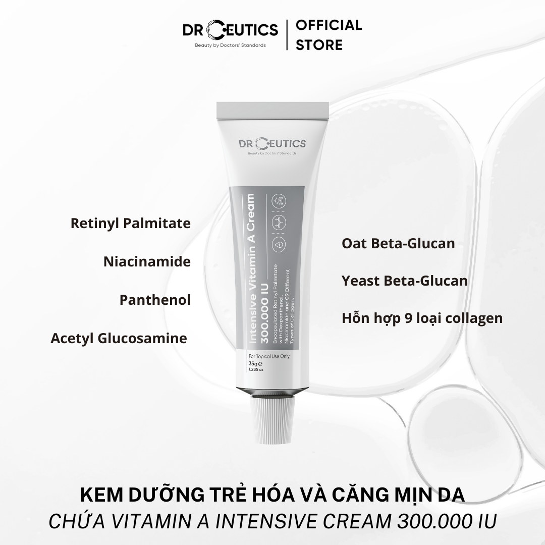 DRCEUTICS Kem Dưỡng Trẻ Hóa và Căng Mịn Da Chứa Vitamin A Intensive Cream 300.000 IU (35 g)