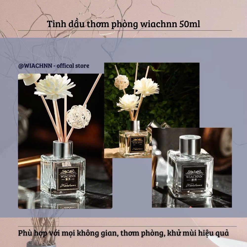 Tinh Dầu Thơm Phòng Thiên Nhiên 50ML - Tinh Dầu Khuếch Tán, Tặng Kèm Que Lưu Hương - HÀNG CHÍNH HÃNG MINIIN