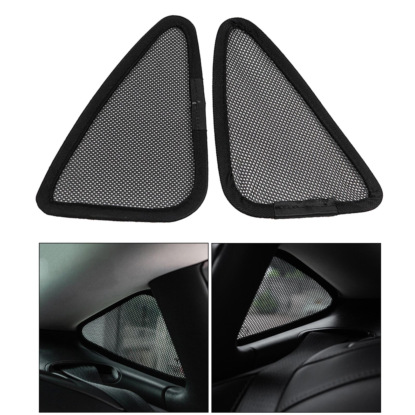 Set of 2 Window Sunshade Cover Triangular Net Protector for Tesla Model 3