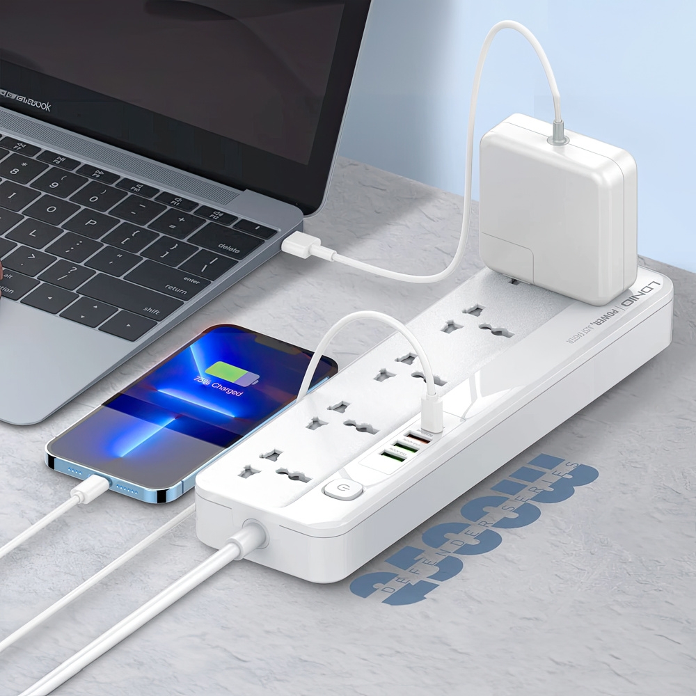 Ổ ĐIỆN ĐA NĂNG 2500W PD 20W 3 USB LDNIO SC5415 - HÀNG CHÍNH HÃNG