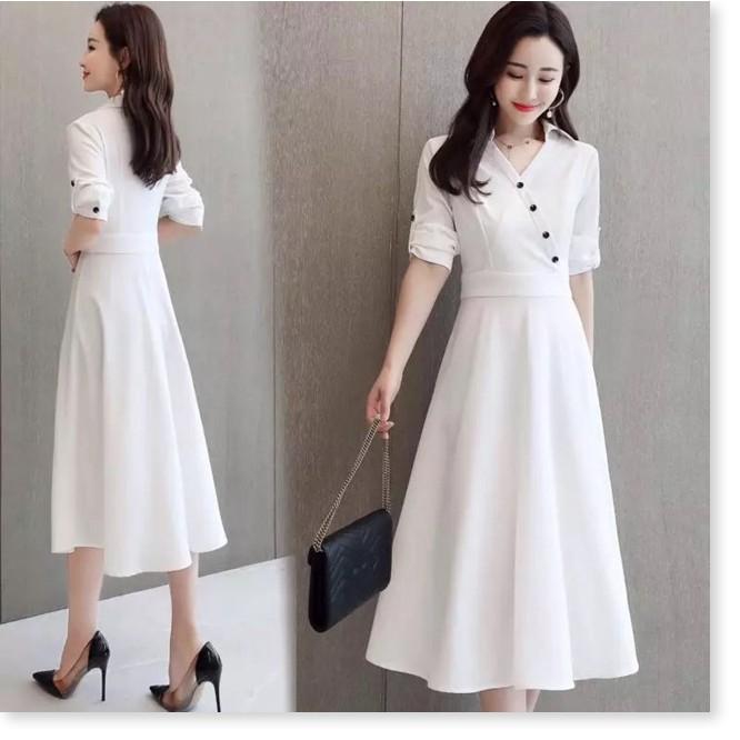 Đầm phong cách Vintage cổ sơ mi