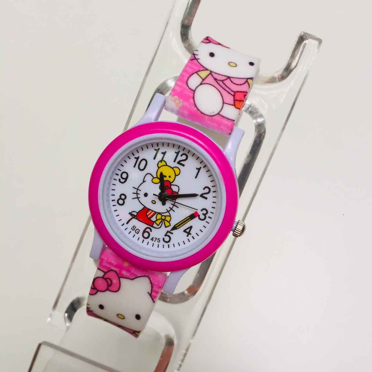 Đồng hồ trẻ em hình hello kitty dây silicon dành cho bé gái - KITTY22hong