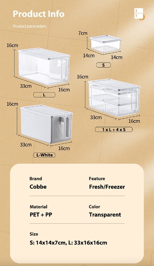 Bộ hộp bảo quản thức ăn để tủ lạnh Fresh SealingBox