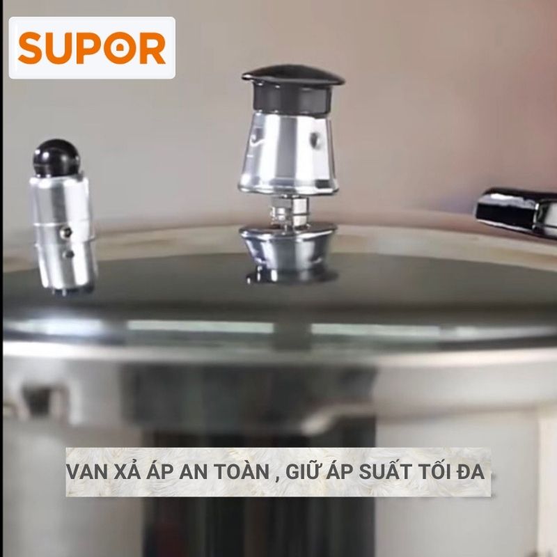 Nồi áp suất inox 304 hạn chế ăn mòn, giữ nhiệt bền lâu, an toàn cao cấp 3L Supor YS183FA1 (Bạc)