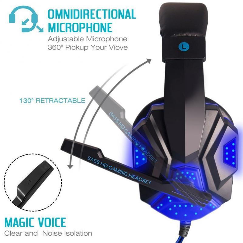 Chuyên Nghiệp LED Game Thủ Tai Nghe Cho Máy Tính PS4 PS5 FIFA 21 Tai Nghe Chơi Game Bass Stereo PC Tai Nghe Có Dây Kèm Mic