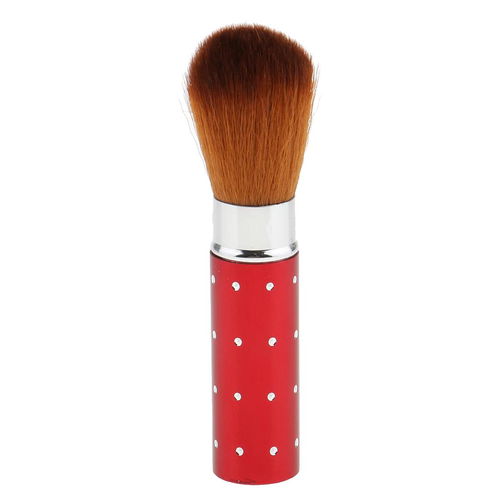 2 Pcs Retractable Cosmetic Face Powder Blush Contour Foundation Brush Tool Travel
