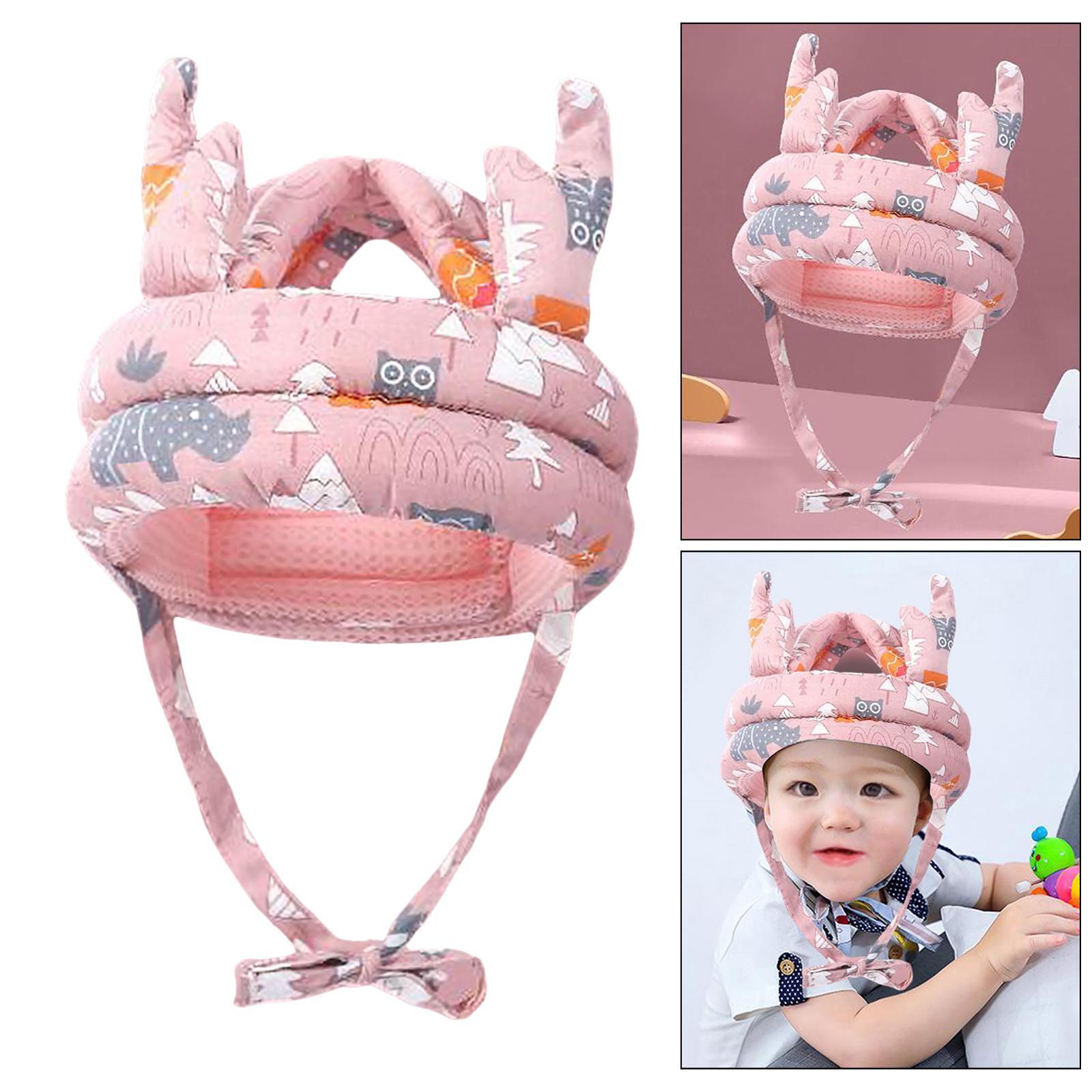 Infant Baby Toddler Hat Comfortable Head Protection Hat for Age 6-20Month pink