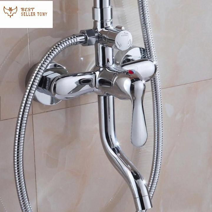 Bộ vòi sen tắm đứng mặt vuông INOX cao cấp - Best Seller Tony