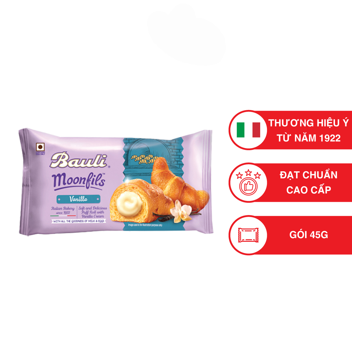 Combo 20 bánh Bauli Moonfils Vanilla 45g