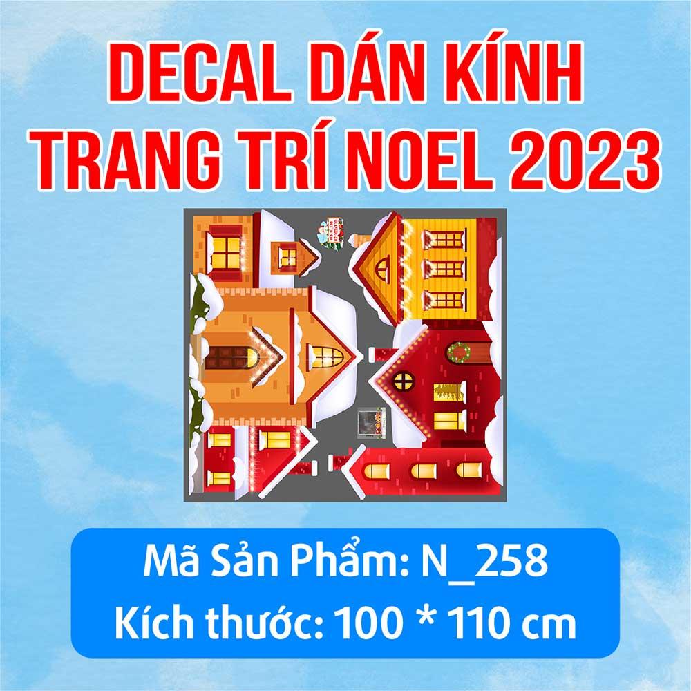 DECAL TRANG TRÍ GIÁNG SINH 2023 ĐOÀN TÀU ÔNG GIÀ NOEL ĐI PHÁT QUÀ