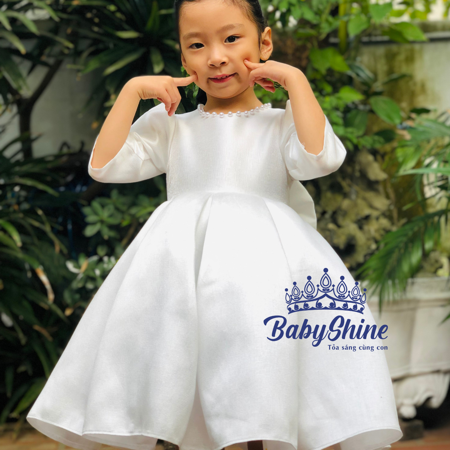 Đầm công chúa cho bé, đầm sinh nhật cho bé BabyShine - Màu trắng, chất liệu mát mẻ, mềm mại, đường may ẩn bé mặc sẽ thoải mái