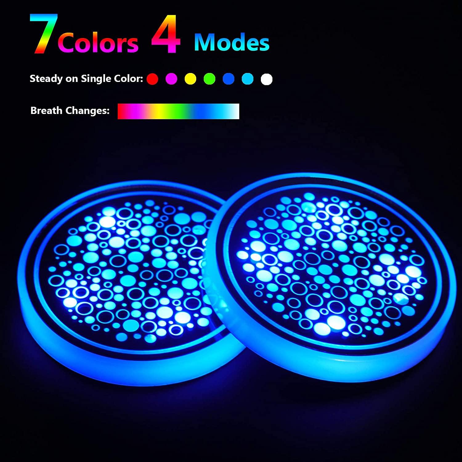 Đèn LED giữ cốc xe, 7 màu và 4 hiệu ứng ánh sáng thay đổi