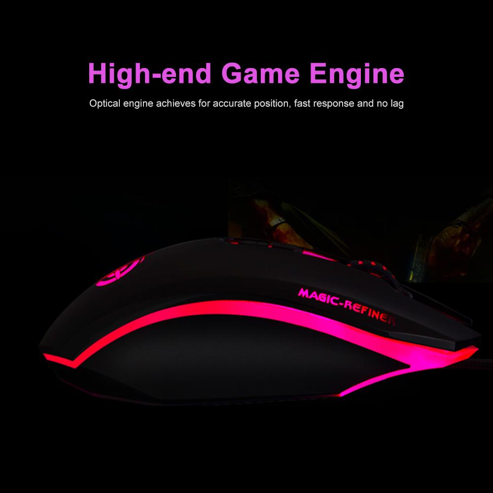  Chuột chơi game có dây USB Đèn LED 2000DPI Có thể điều chỉnh cho máy tính xách tay PC MAGIC-REFINER MG5