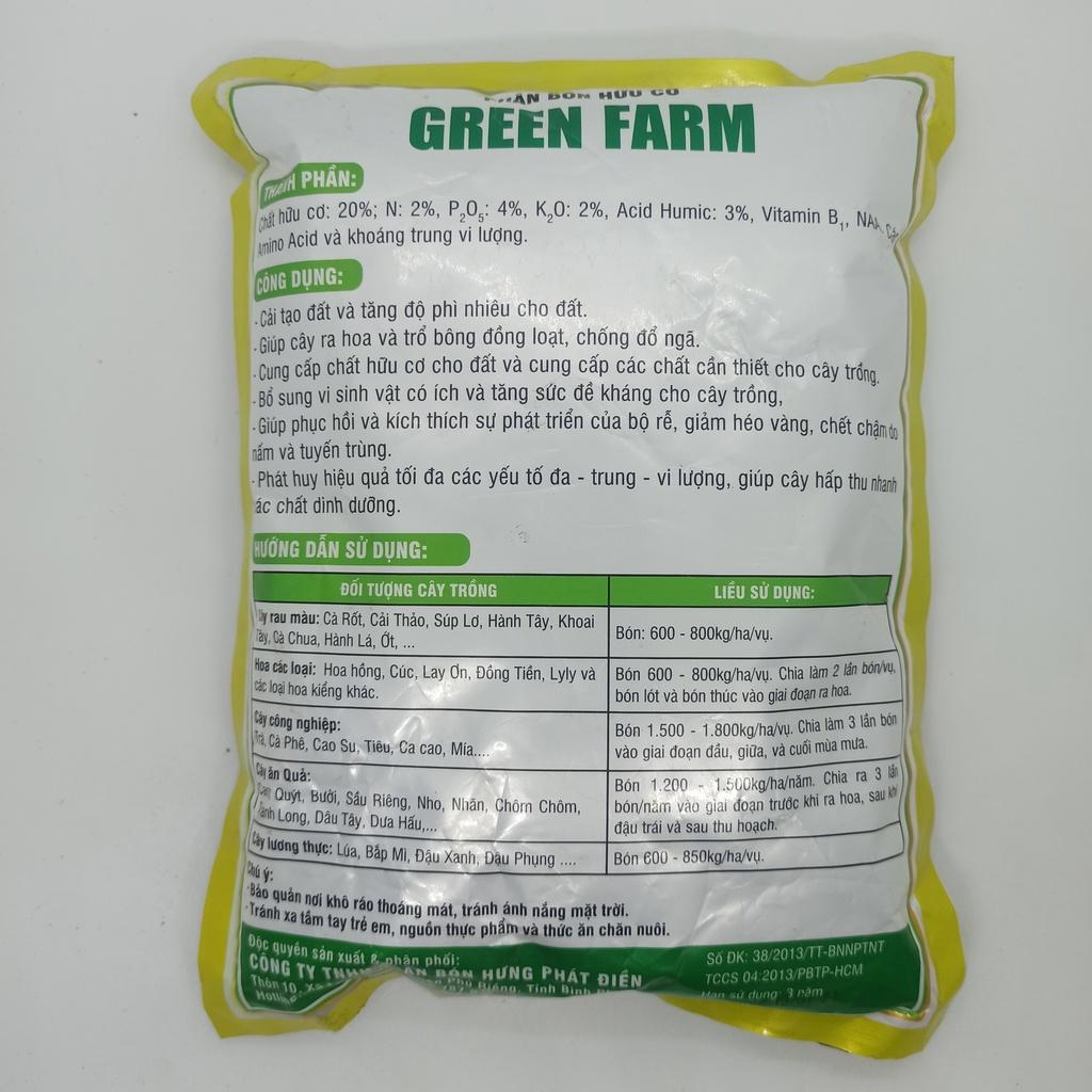 Phân Bón Hữu Cơ Green Farm Túi 1 Kg chuyên Hoa Hồng, Cây Kiểng