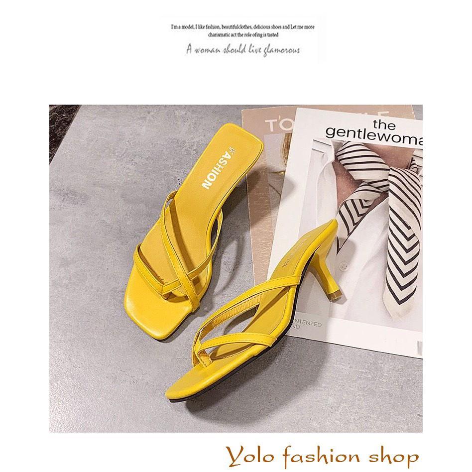 Sandal nữ thời trang gót nhọn 7cm quai mảnh xinh xắn hàng Quảng Châu cao cấp CC04
