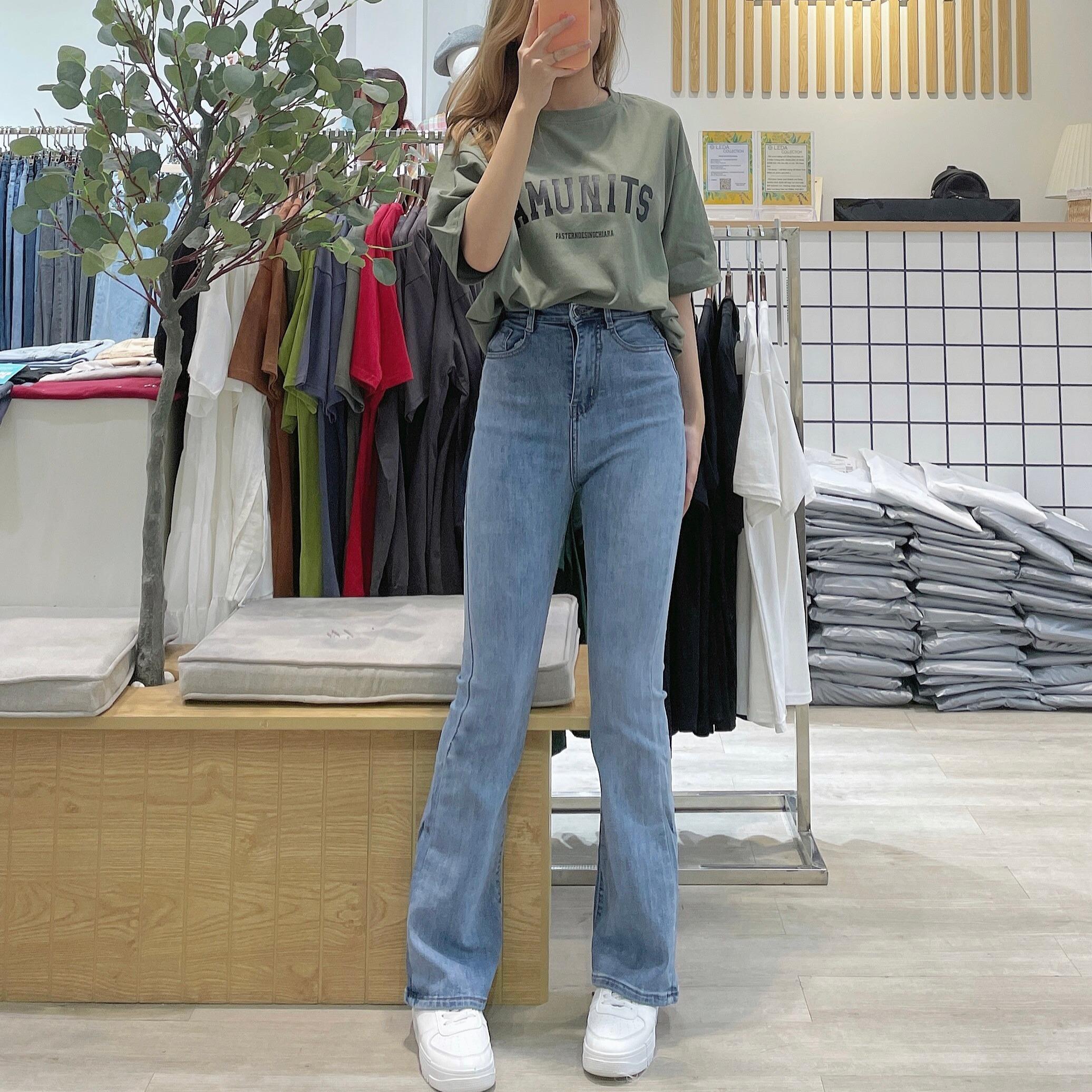 Quần Jean Ống Loe Form Dài Skinny Co Dãn Nhẹ