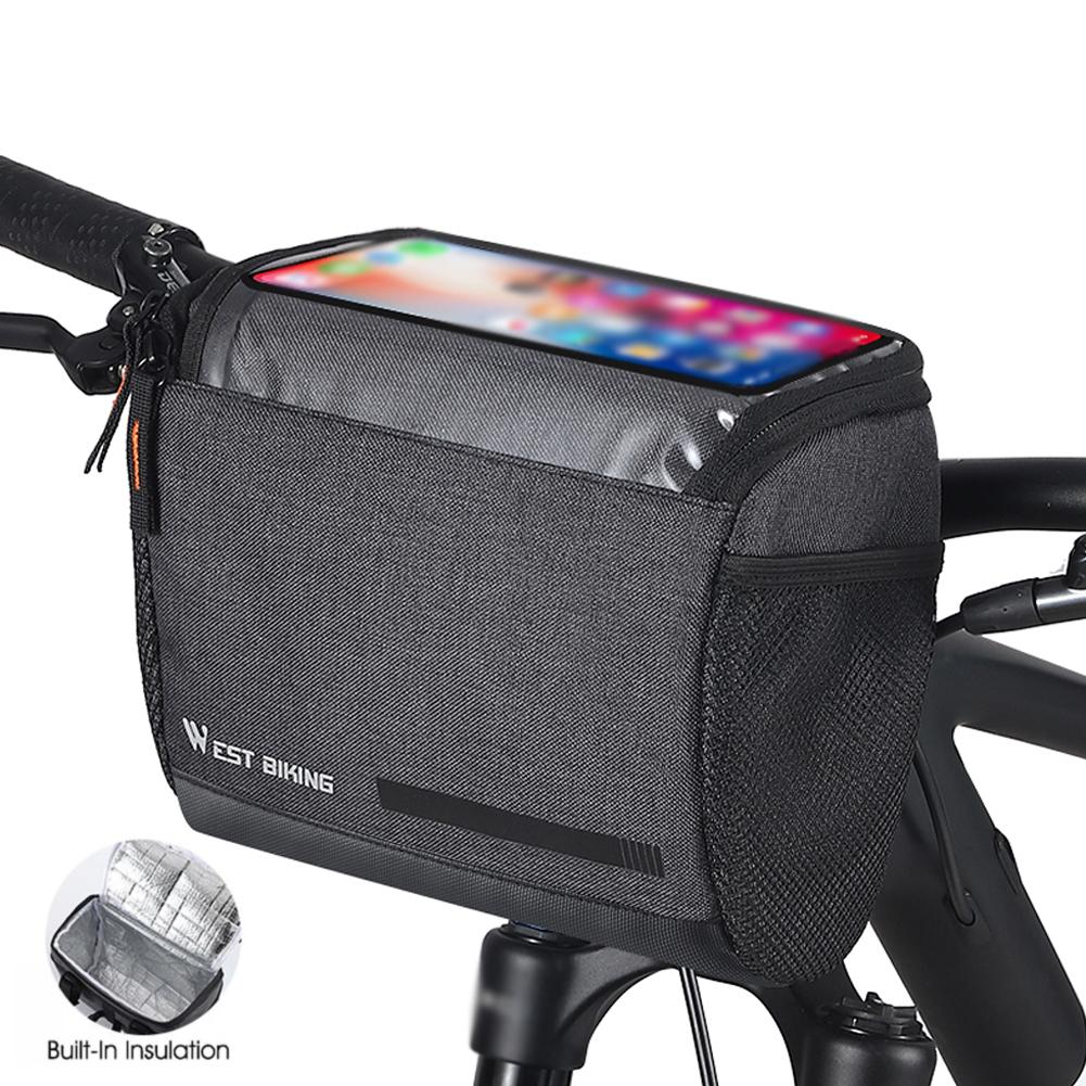 Túi đựng đồ đi xe đạp dung tích lớn 4,5L WEST BIKING treo khung, không thấm nước TPU