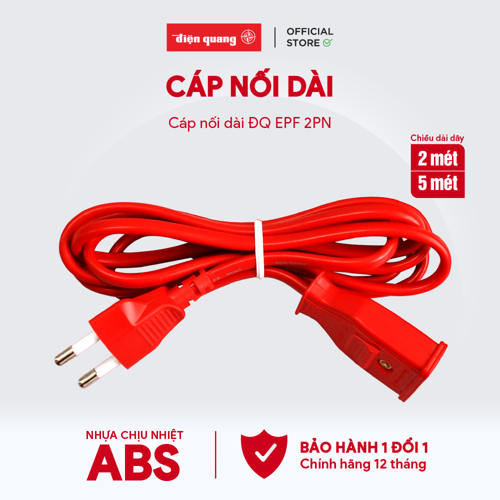 Cáp nối dài Điện Quang ĐQ EPF 5W.2PN dây dài 5m (Giao màu ngẫu nhiên)