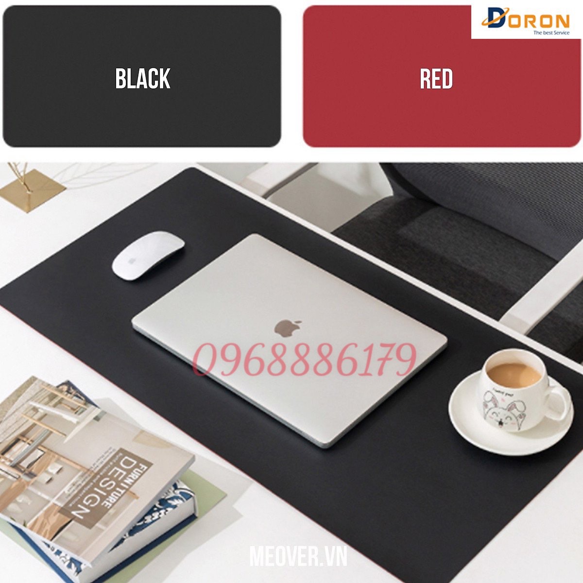 Thảm Lót Chuột Cỡ Lớn Doron - Da PU Chống Nước - Dùng Được Hai Mặt - Kiêm Deskpad Thảm Da, Trải Bàn Làm Việc - Hàng Nhập Khẩu