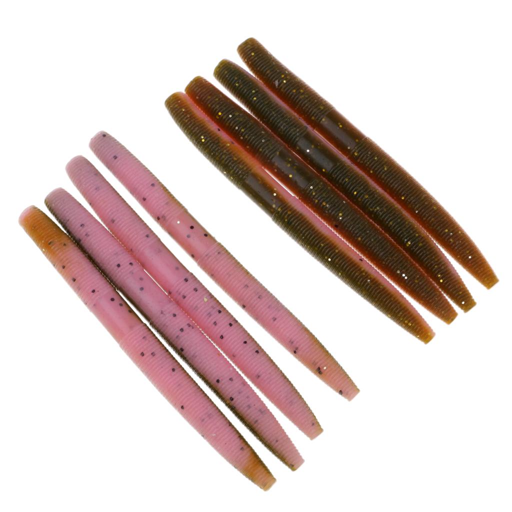 8pcs Fishing Worms Soft Bionic Baits Fishing Lures for Bass Trout 3#