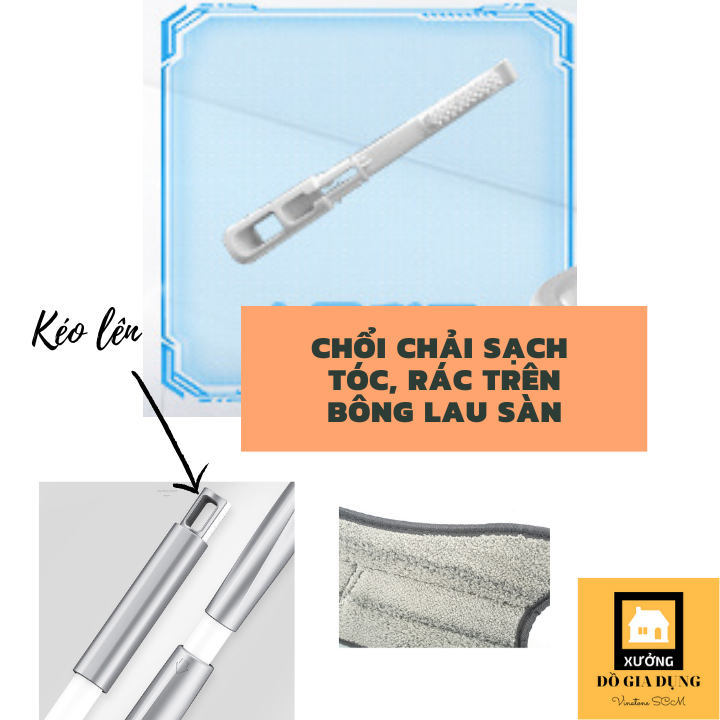 Bông lau thay thế của chổi lau nhà chữ X thông minh [HÀNG LOẠI 1] đầu xoay 360* tiện ích, có bông lau sợi microfiber mềm mịn thấm hút, vắt khô dễ dàng