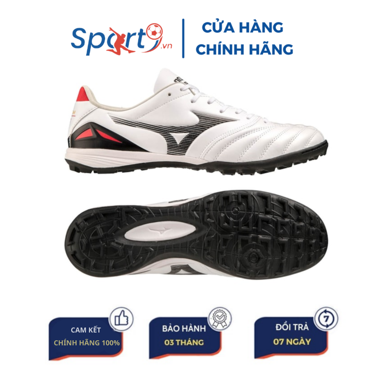 Giày đá bóng Mizuno Morelia Neo 4 Pro AS - Trắng/Đen/Đỏ - P1GD233409