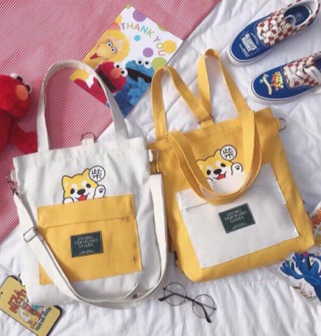 Túi Tote Vải In Hình Cún Hot Trend