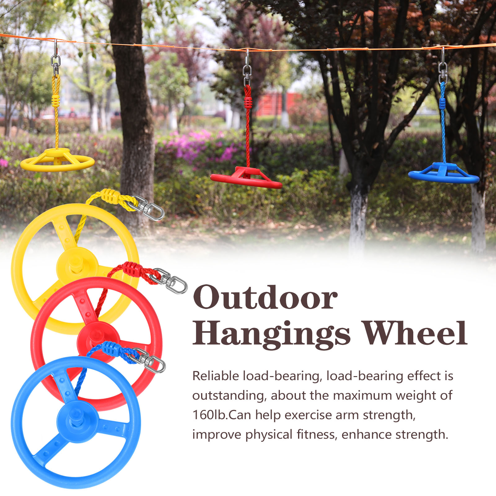 Đồ chơi Bánh xe treo cho trẻ em xoay 360 ° Tay cầm chống trơn trượt, vân mịn, tăng độ ma sát, chất liệu nhựa an toàn