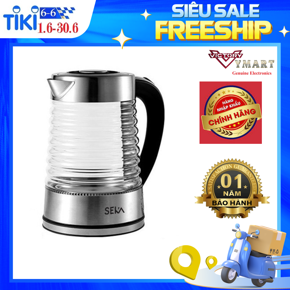 Ấm Siêu Tốc Thủy Tinh Cao Cấp 2,2L SEKA SK-2829T (Model 2023) - Hàng Chính Hãng