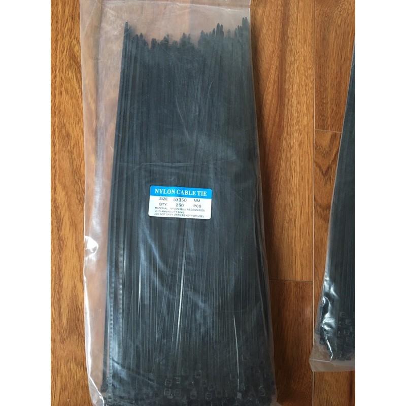 Túi 250 sợi dây rút, dây thít nhựa màu đen 5*350mm