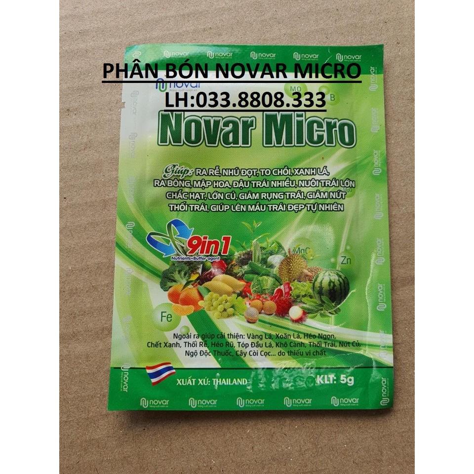 SET 5 GÓI PHÂN BÓN NOVAR MICRO GÓI 5G - GIÚP ĐẬU TRÁI NHIỀU