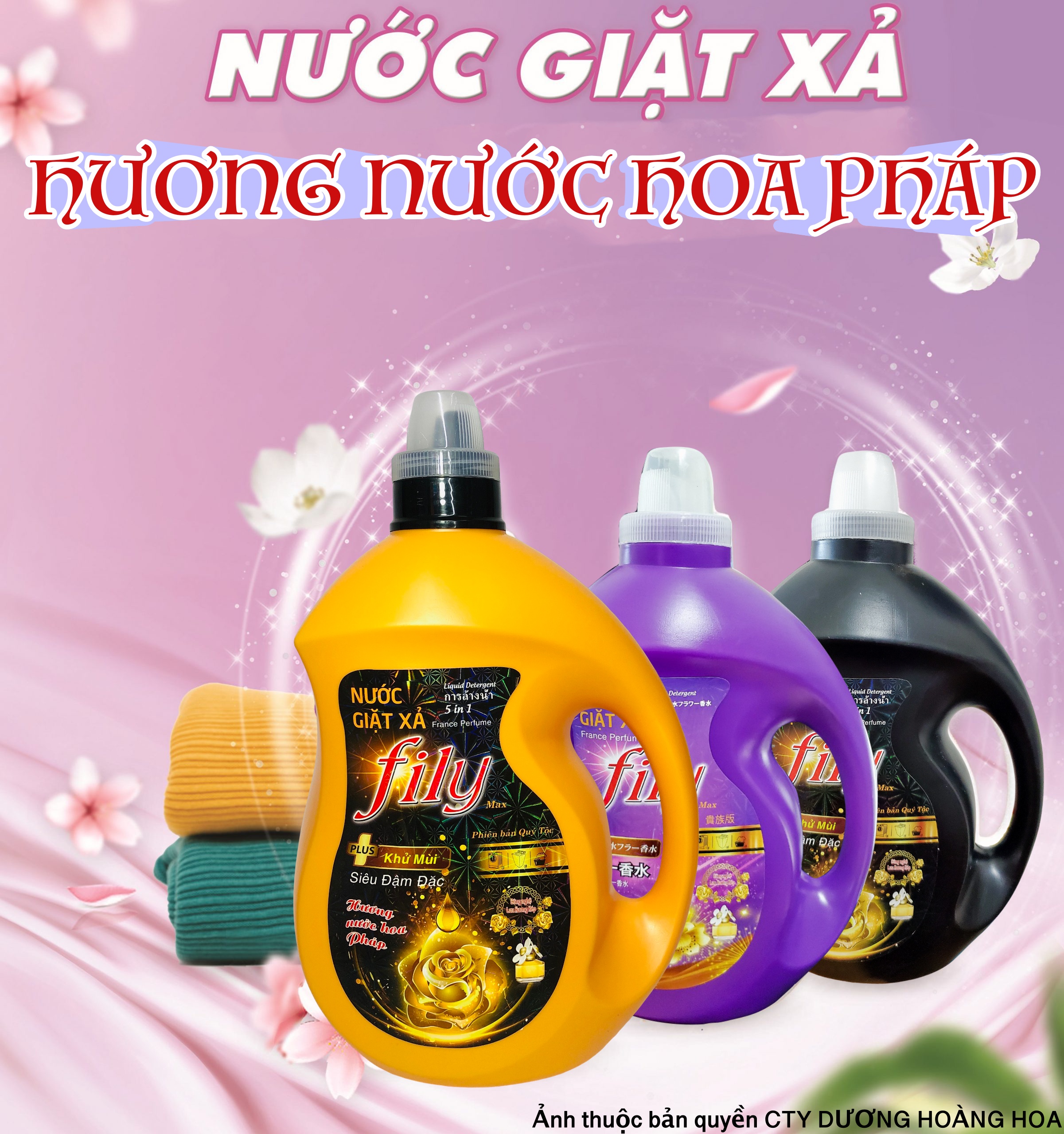 Nước Giặt Xả Hương Nước Hoa Pháp Công Nghệ Utral Kép 5 in1 - FILY vàng 3,5 lít