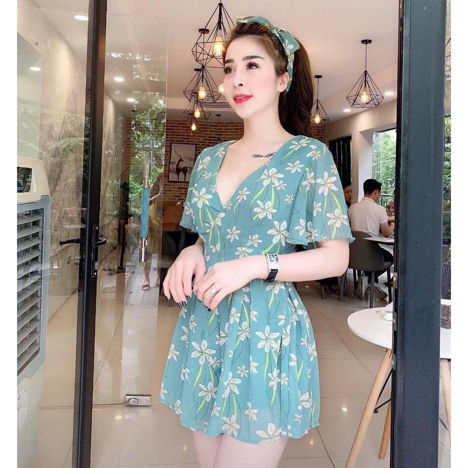 (Top bán chạy) Jumpsuit nữ voan hoa cực xinh hàng thiết kế dành riêng cho bạn gái ngày hè HOT 2020