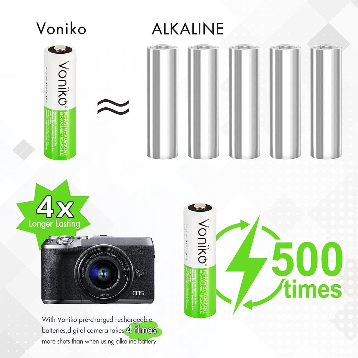 Vỉ 2 Pin Sạc AA 2500mAH - Voniko